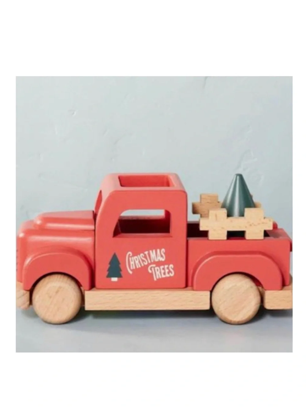 Hearth & Hand Magnolia Wooden Toy Christmas Tree Red Truck Wood - Christmas 2021